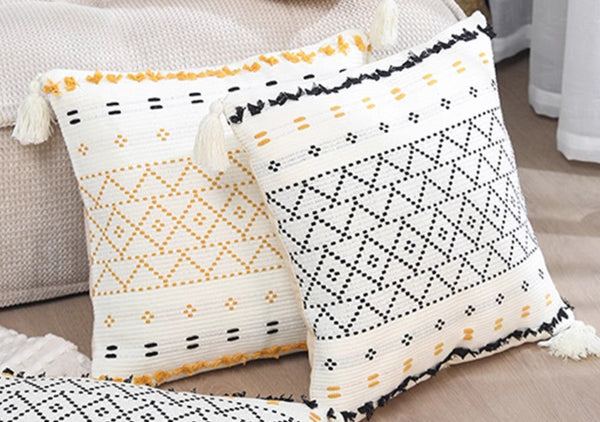 Oriental Decorative Throw Pillows for Bedroom, Square Pillows for Couch, Contemporary Modern Pillow Covers, Bohemian Decorative Sofa Pillows-HomePaintingDecor