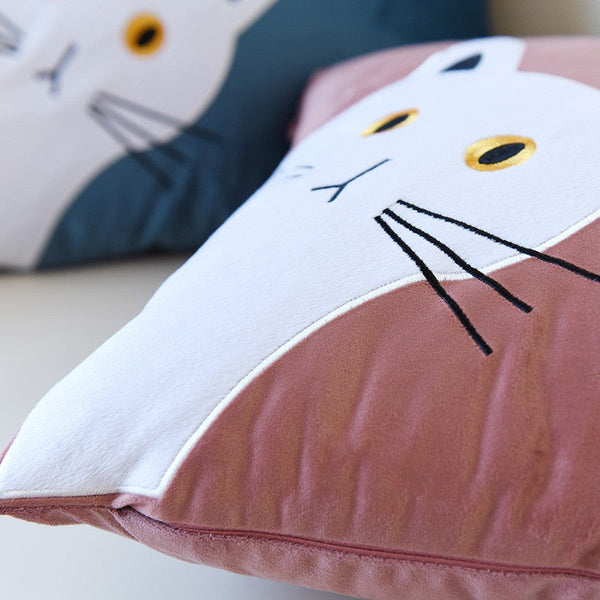 Modern Sofa Decorative Pillows, Lovely Cat Pillow Covers for Kid's Room, Cat Decorative Throw Pillows for Couch, Modern Decorative Throw Pillows-HomePaintingDecor