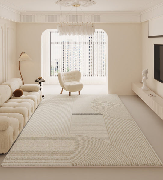 Modern Rugs under Dining Room Table, Abstract Modern Rugs for Living Room, Simple Geometric Carpets for Sale, Contemporary Modern Rugs Next to Bed-HomePaintingDecor