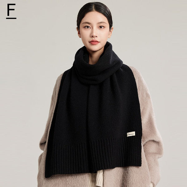 Soft Cashmere Scarf for Women, Casual Scarf for Women, Cold Weather Scarf, Fashion Designer Scarf, Black Winter Scarf, Modern Wool Scarf for Women-HomePaintingDecor