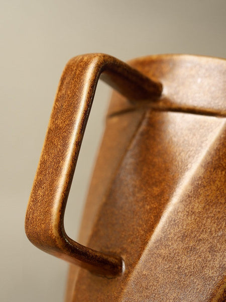 Creative Brown Green Blue Black Ceramic Coffee Mugs, Large Modern Handmade Pottery Coffee Cup, Large Unique Tea Cup, Large Capacity Coffee Mug with Cover