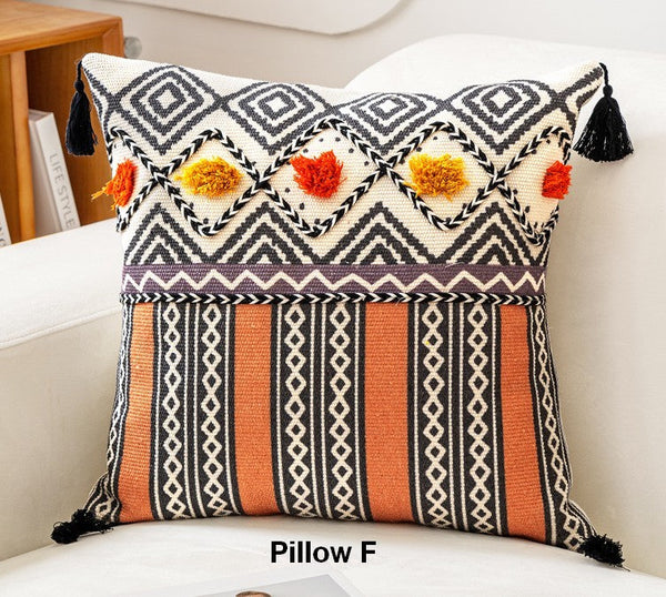 Decorative Throw Pillows for Living Room, Bohemian Decorative Sofa Pillows, Geometric Modern Pillows, Oriental Square Pillows for Couch-HomePaintingDecor
