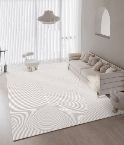 Geometric Contemporary Rugs Next to Bed, Grey Modern Rugs for Living Room, Abstract Contemporary Modern Rugs, Modern Rugs for Dining Room-HomePaintingDecor