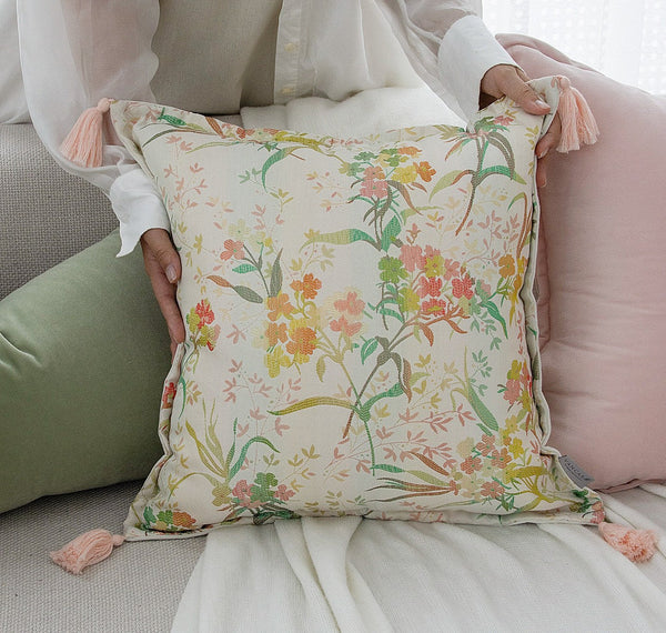 Embroidered Floral Bird Pattern Pillow Covers, Living Room Decorative Pillows, Modern Decorative Cushions, Decorative Pillows for Bed, Decorative Pillow Arrangement Ideas for Interior Design-HomePaintingDecor