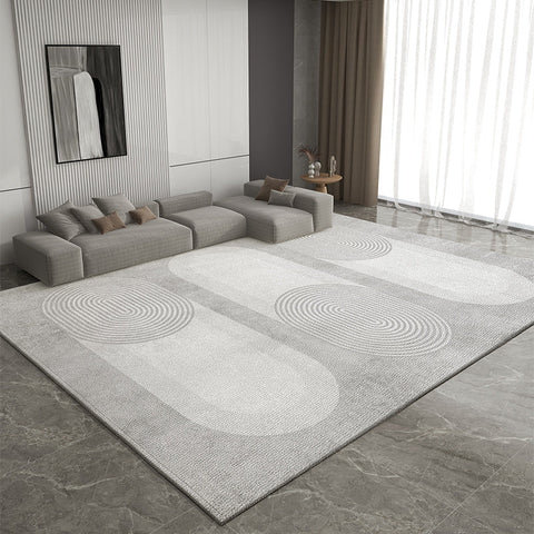 Dining Room Geometric Modern Rugs, Gray Contemporary Modern Rugs for Office, Bedroom Modern Rugs, Extra Large Modern Rugs for Living Room-HomePaintingDecor