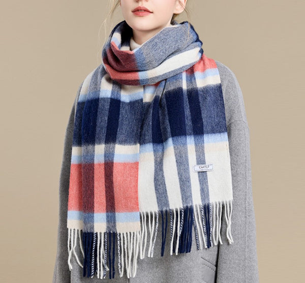 Elegant Wool Scarves, Winter Wool Scarf, Warm Winter Scarf, Holiday Scarf, Christmas Gifts for Her, Cold Weather Scarf, Fashion Scarf, Soft Cashmere Scarf for Girls-HomePaintingDecor