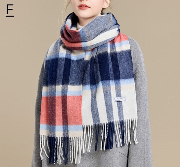 Winter Wool Scarf, Warm Winter Scarf, Holiday Scarf, Christmas Gifts for Her, Cold Weather Scarf, Fashion Scarf, Soft Cashmere Scarf for Girls, Elegant Wool Scarves-HomePaintingDecor