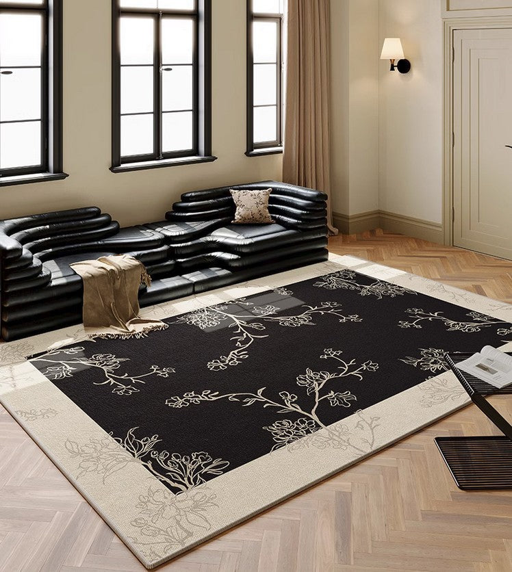 Bedroom Modern Rugs French Style Flower Pattern, Soft Shaggy Fluffy Carpets