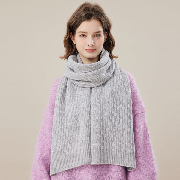 Warm Winter Scarf, Soft Cashmere Scarf for Women, Casual Scarf for Women, Cold Weather Scarf, Fashion Designer Scarf, Green White Grey Wool Scarf for Women-HomePaintingDecor