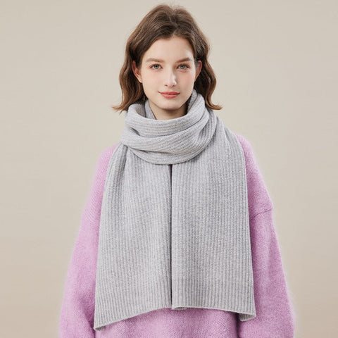 Warm Winter Scarf, Soft Cashmere Scarf for Women, Casual Scarf for Women, Cold Weather Scarf, Fashion Designer Scarf, Green White Grey Wool Scarf for Women-HomePaintingDecor