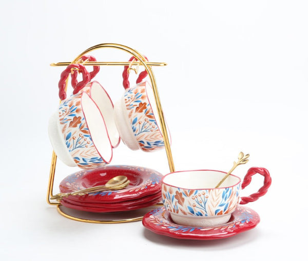 Porcelain Tea Cup Set, Ceramic Coffee Cup Set, Tea Cup With Saucer, Coffee Cup With Saucer, British Afternoon Tea Set, Gift Box Tea Set-HomePaintingDecor