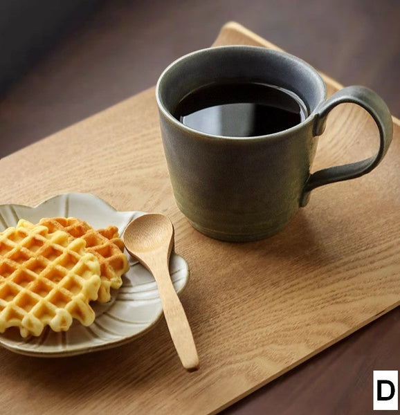 Modern Handmade Pottery Coffee Cup, Creative Brown Green Blue Ceramic Coffee Mugs, Large Unique Tea Cup, Large Capacity Coffee Cups-HomePaintingDecor