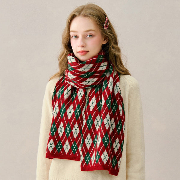 Unique Christmas Gift for Girl, Cold Weather Scarves, Modern Wool Scarf for Women, Red Soft Wool Scarf for Women, Winter Wool Scarf, Casual Scarf for Women