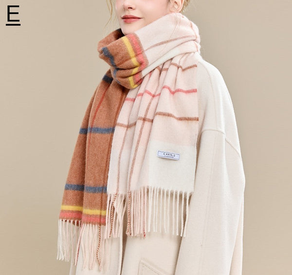 Elegant Wool Scarves, Winter Wool Scarf, Warm Winter Scarf, Holiday Scarf, Christmas Gifts for Her, Cold Weather Scarf, Fashion Scarf, Soft Cashmere Scarf for Girls-HomePaintingDecor