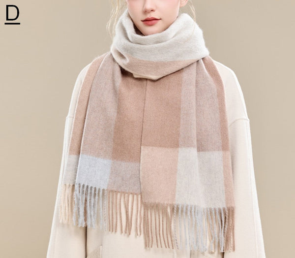 Winter Wool Scarf, Warm Winter Scarf, Holiday Scarf, Christmas Gifts for Her, Cold Weather Scarf, Fashion Scarf, Soft Cashmere Scarf for Girls, Elegant Wool Scarves-HomePaintingDecor