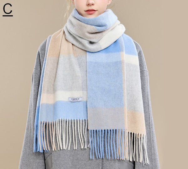 Winter Wool Scarf, Warm Winter Scarf, Holiday Scarf, Christmas Gifts for Her, Cold Weather Scarf, Fashion Scarf, Soft Cashmere Scarf for Girls, Elegant Wool Scarves-HomePaintingDecor