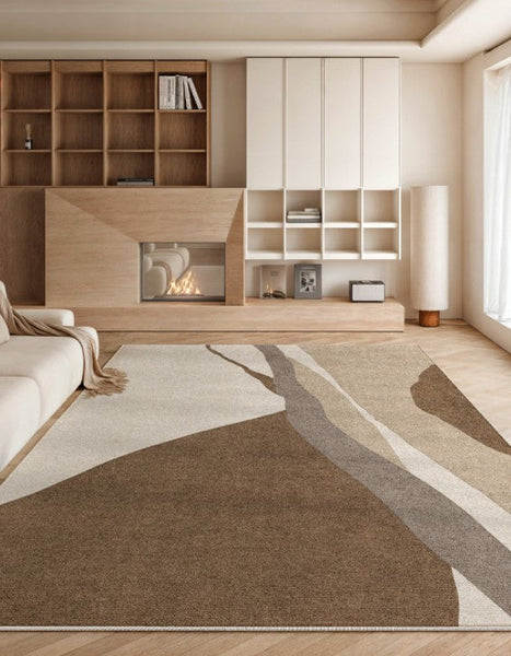 Elegant Modern Area Rugs under Sofa, Dining Room Floor Rugs, Abstract Contemporary Rugs for Bedroom, Mid Century Area Rugs for Living Room-HomePaintingDecor