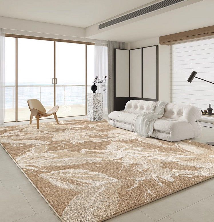 French Style Modern Rugs for Interior Design, Bedroom Modern Soft Rugs, Contemporary Modern Rugs under Dining Room Table, Flower Pattern Modern Rugs for Living Room-HomePaintingDecor