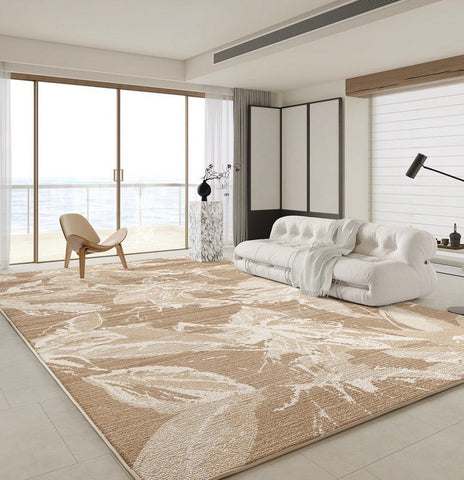 French Style Modern Rugs for Interior Design, Bedroom Modern Soft Rugs, Contemporary Modern Rugs under Dining Room Table, Flower Pattern Modern Rugs for Living Room-HomePaintingDecor