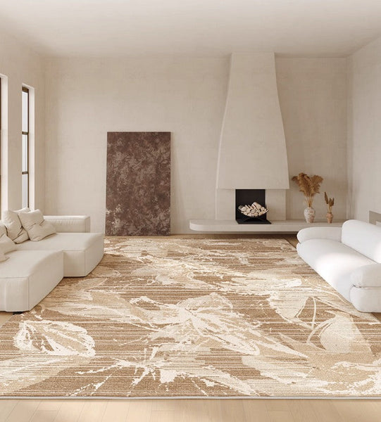 French Style Modern Rugs for Interior Design, Bedroom Modern Soft Rugs, Contemporary Modern Rugs under Dining Room Table, Flower Pattern Modern Rugs for Living Room-HomePaintingDecor