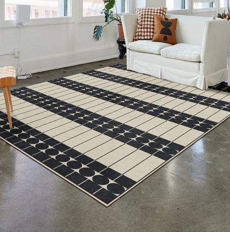 Modern Rugs for Dining Room, Mid Century Modern Rugs Next to Bed, Thick Contemporary Rugs for Bedroom, Modern Carpets for Living Room-HomePaintingDecor