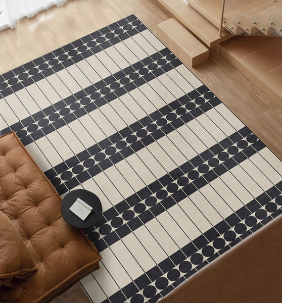 Modern Rugs for Dining Room, Mid Century Modern Rugs Next to Bed, Thick Contemporary Rugs for Bedroom, Modern Carpets for Living Room-HomePaintingDecor