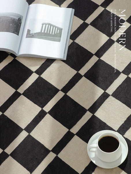 Modern Carpets for Living Room, Modern Rugs for Dining Room, Mid Century Modern Rugs Next to Bed, Thick Contemporary Rugs for Bedroom-HomePaintingDecor