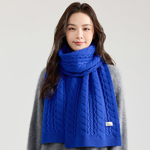 Modern Winter Scarf, Blue Casual Scarf for Women, Fashion Designer Scarf, Cold Weather Scarf, Wool Scarf for Women, Soft Cashmere Scarf for Women-HomePaintingDecor