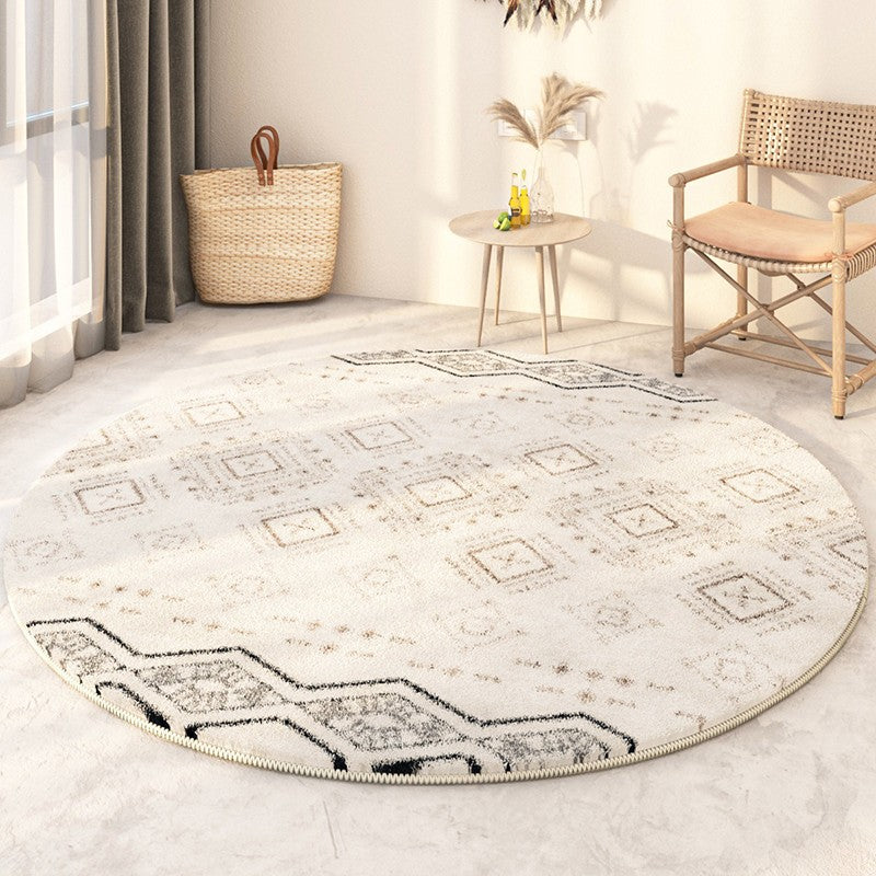 Thick Circular Modern Rugs under Sofa, Geometric Modern Rugs for Bedroom, Modern Round Rugs under Coffee Table, Abstract Contemporary Round Rugs-HomePaintingDecor
