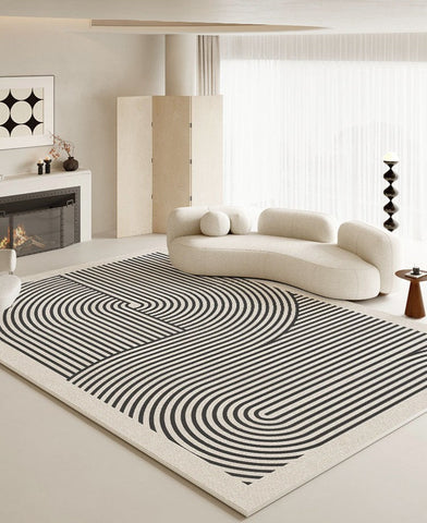 Abstract Contemporary Modern Rugs, Geometric Contemporary Rugs Next to Bed, Modern Rugs for Living Room, Modern Rugs for Dining Room-HomePaintingDecor
