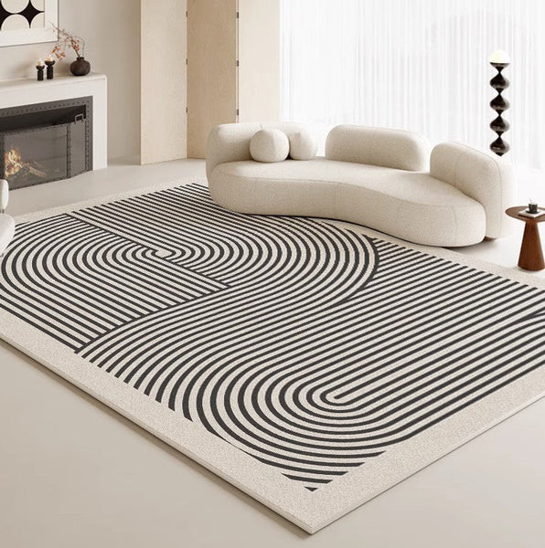 Abstract Contemporary Modern Rugs, Geometric Contemporary Rugs Next to Bed, Modern Rugs for Living Room, Modern Rugs for Dining Room-HomePaintingDecor