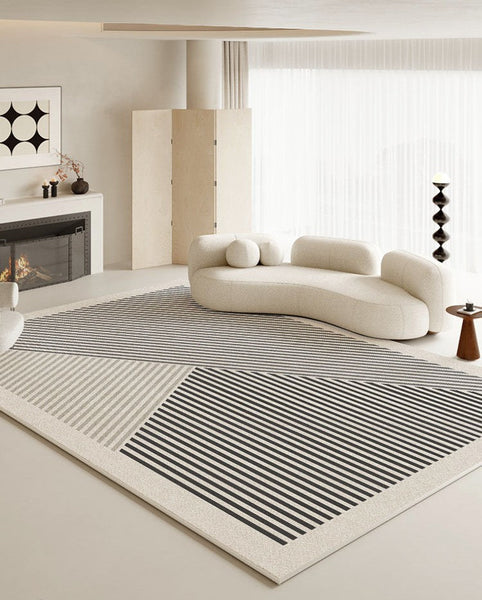 Living Room Modern Area Rug, Large Area Rugs for Office, Bedroom Modern Floor Rugs, Contemporary Area Rugs under Sofa-HomePaintingDecor