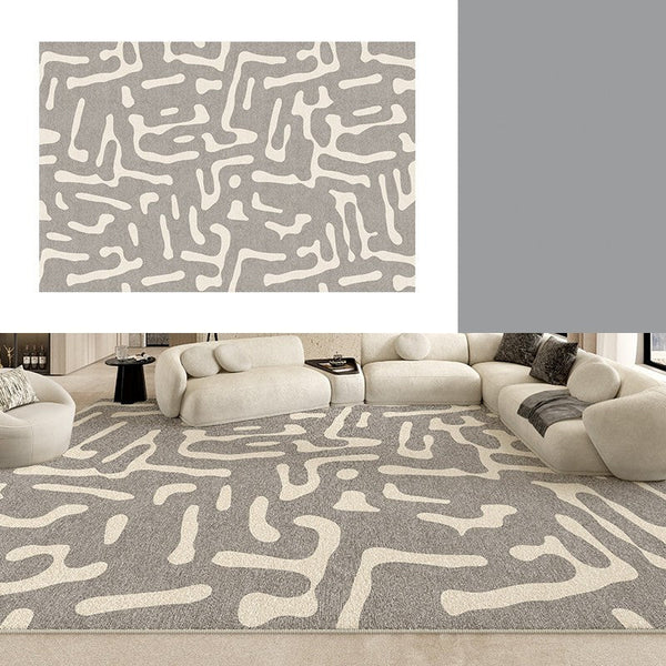 Modern Rugs for Living Room, Gray Modern Rugs for Bedroom, Large Geometric Rugs, Contemporary Area Rugs for Dining Room-HomePaintingDecor