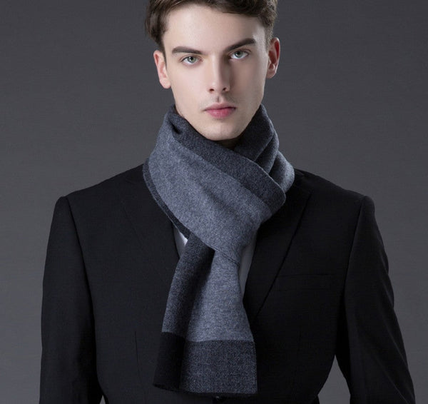 Business Casual Scarf Men, Long Thick Wool Scarf, Men's Winter Scarf, Formal Men Scarf Styles, Fashion Scarf, Christmas Gift for Men, Men's Wool Scarf Winter-HomePaintingDecor