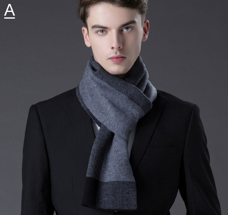 Business Casual Scarf Men, Long Thick Wool Scarf, Men's Winter Scarf, Formal Men Scarf Styles, Fashion Scarf, Christmas Gift for Men, Men's Wool Scarf Winter