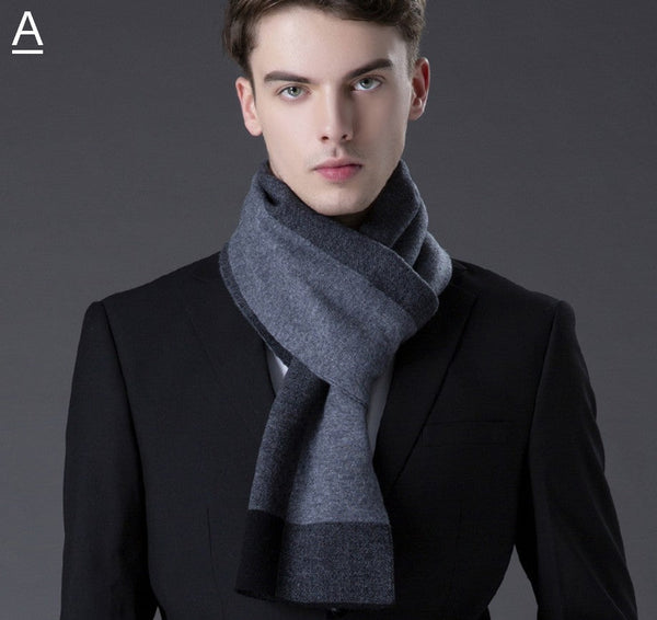 Formal Men Scarf Styles, Business Casual Scarf Men, Long Thick Wool Scarf, Men's Winter Scarf, Fashion Scarf, Christmas Gift for Men, Men's Wool Scarf Winter-HomePaintingDecor