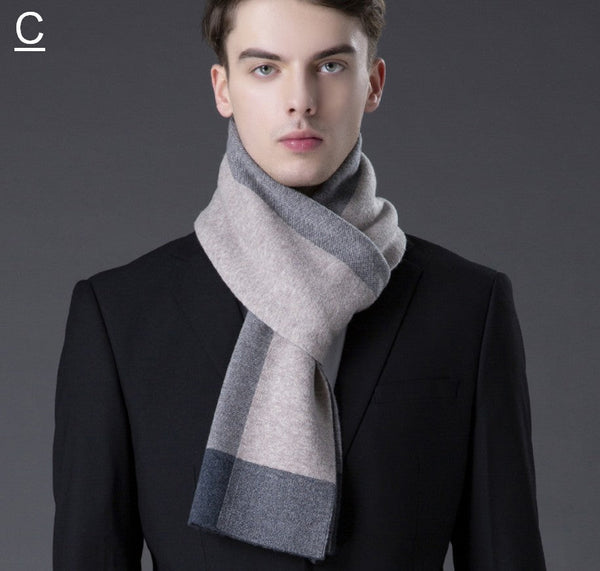 Business Casual Scarf Men, Long Thick Wool Scarf, Men's Winter Scarf, Formal Men Scarf Styles, Fashion Scarf, Christmas Gift for Men, Men's Wool Scarf Winter-HomePaintingDecor