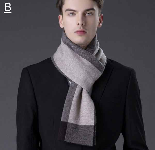 Business Casual Scarf Men, Long Thick Wool Scarf, Men's Winter Scarf, Formal Men Scarf Styles, Fashion Scarf, Christmas Gift for Men, Men's Wool Scarf Winter-HomePaintingDecor