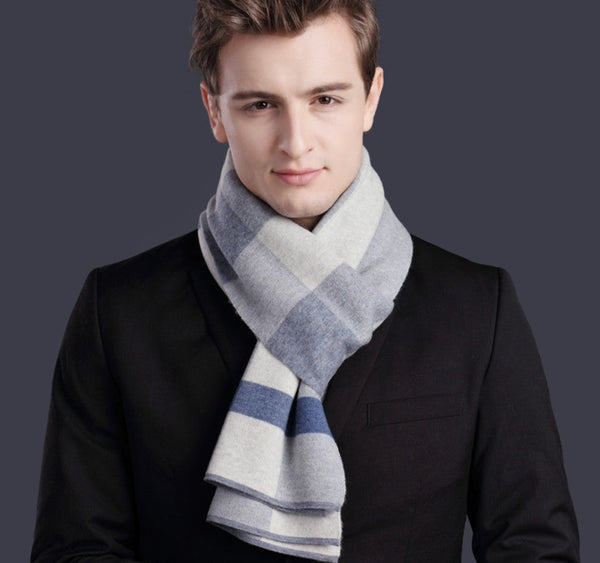 Christmas Gift for Men, Men's Wool Scarf Winter, Thick Wool Scarf, Men's Winter Scarf, Formal Men Scarf Styles, Business Casual Scarf Men, Fashion Scarf-HomePaintingDecor
