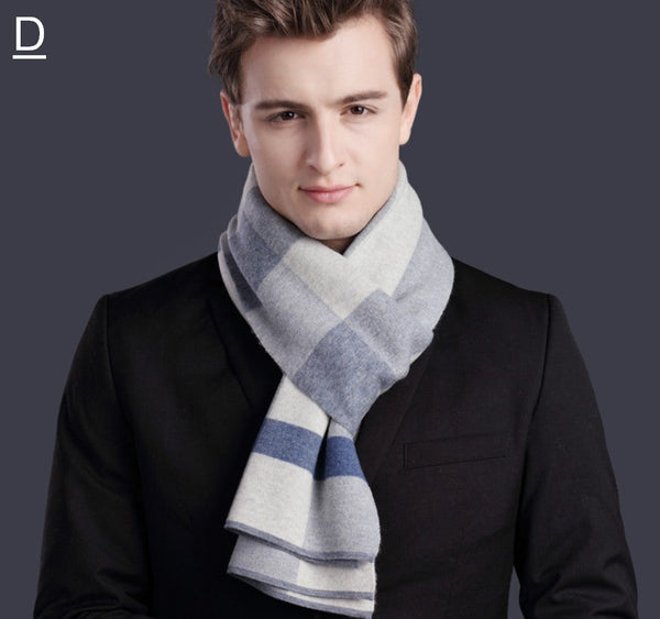Thick Wool Scarf, Men's Winter Scarf, Formal Men Scarf Styles, Business Casual Scarf Men, Fashion Scarf, Christmas Gift for Men, Men's Wool Scarf Winter-HomePaintingDecor