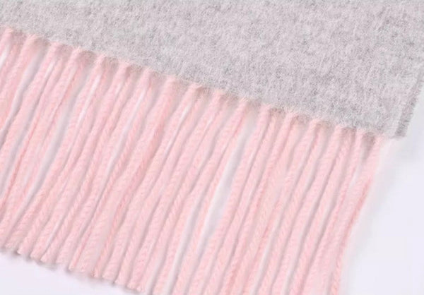 Light Gray and Dusty Rose Fashion Scarf, Christmas Gift, Gifts for Her, Long Wool Scarf, Soft Wool Scarf for Women, Warm Cape, Evening Wrap, Winter Shawl, Elegant Shawl-HomePaintingDecor