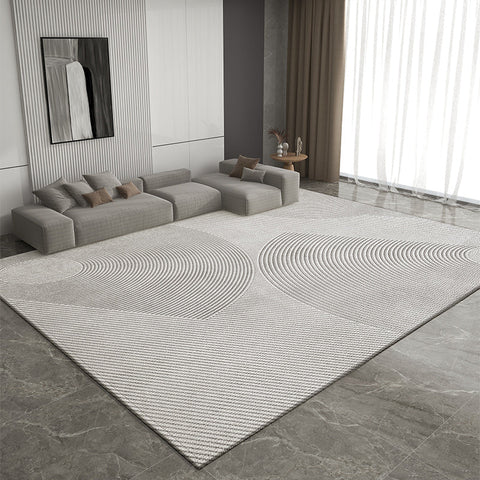 Extra Large Gray Contemporary Modern Rugs for Office, Living Room Modern Rugs, Dining Room Geometric Modern Rugs, Bedroom Modern Rugs-HomePaintingDecor