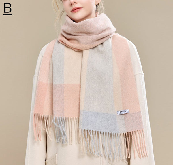 Winter Wool Scarf, Warm Winter Scarf, Holiday Scarf, Christmas Gifts for Her, Cold Weather Scarf, Fashion Scarf, Soft Cashmere Scarf for Girls, Elegant Wool Scarves-HomePaintingDecor