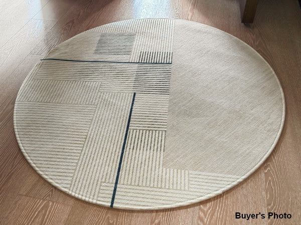 Abstract Contemporary Round Rugs under Chairs, Circular Area Rugs for Bedroom, Modern Rugs for Dining Room, Geometric Modern Rugs for Living Room-HomePaintingDecor