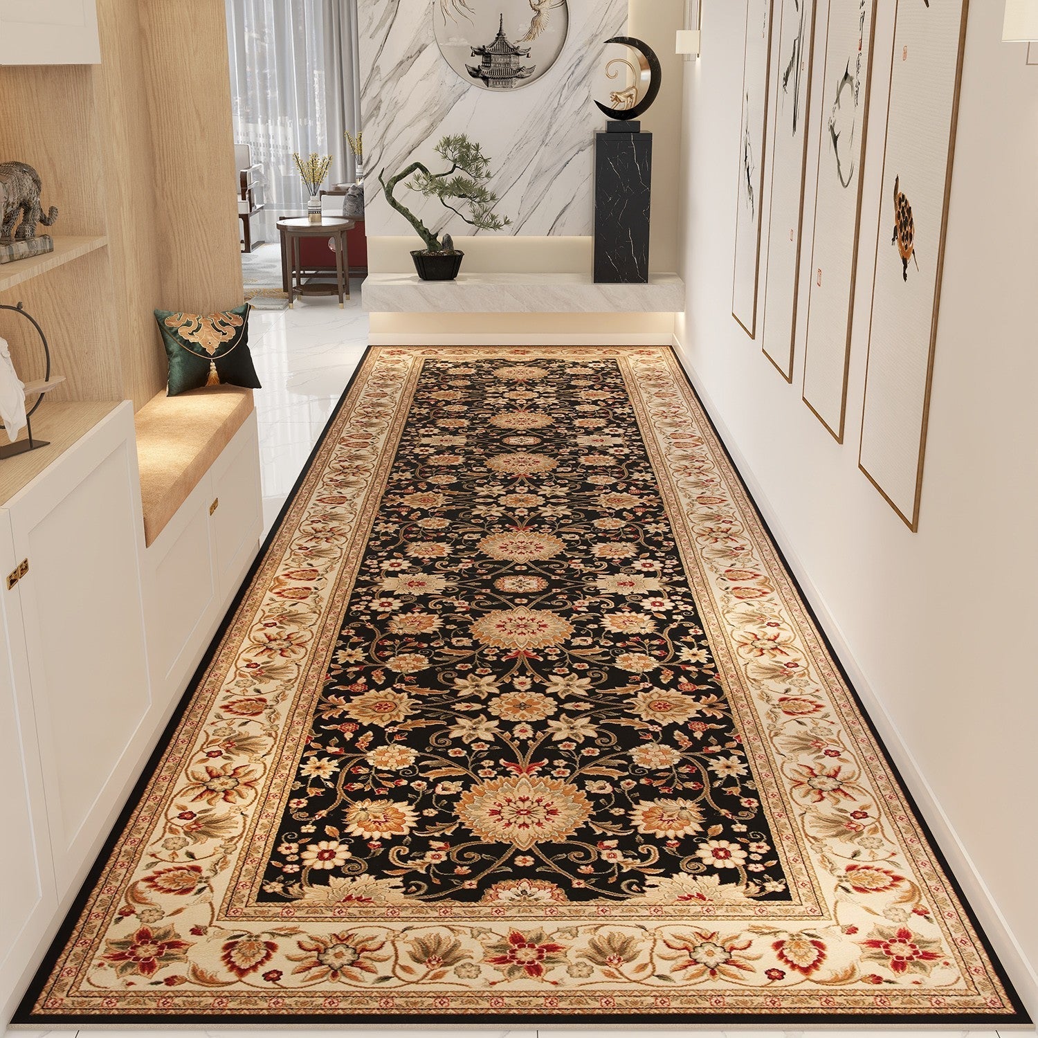 Extra Long Narrow Hallway Runners, Kitchen Runner Rugs, Colorful Persian Runner Rugs for Bedside, Non Slip Entrance Runner Rugs, Washable Entryway Runner Rug Ideas-HomePaintingDecor