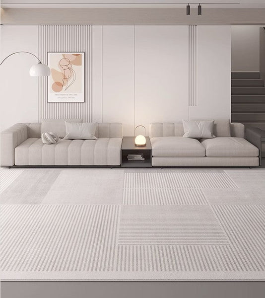 Abstract Contemporary Rugs for Bedroom, Grey Modern Rugs under Sofa, Large Modern Rugs in Living Room, Dining Room Floor Rugs, Modern Rugs for Office-HomePaintingDecor