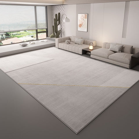 Simple Large Contemporary Floor Carpets, Grey Geometric Modern Rugs in Bedroom, Living Room Modern Area Rugs, Dining Room Modern Rugs-HomePaintingDecor