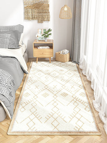 Geometric Contemporary Runner Rugs for Living Room, Thick Modern Runner Rugs Next to Bed, Bathroom Runner Rugs, Kitchen Runner Rugs, Hallway Runner Rugs-HomePaintingDecor