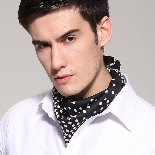 Mens Dress Silk Scarf, Pure Silk Square Scarf, Soft Silk Scarf Mens, Skinny Silk Scarf Men, Silk Neckerchief For Men, Summer Silk Scarf Men, Formal Silk Scarf Mens, Small Square Silk Scarf-HomePaintingDecor