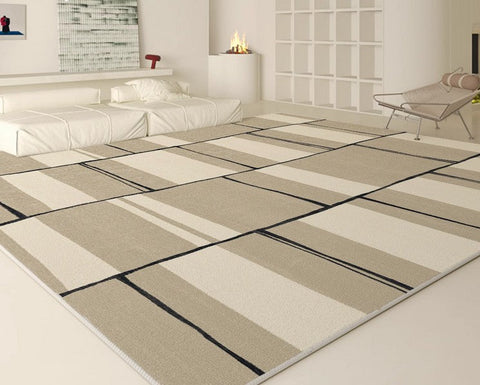 Bedroom Modern Floor Rugs, Modern Area Rug for Living Room, Contemporary Soft Rugs under Sofa, Large Area Rugs for Office-HomePaintingDecor